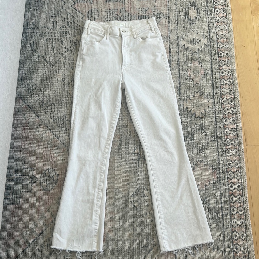 Mother The Hustler ankle fray jeans sz 25 in Cream Puffs